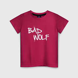 Футболка хлопковая детская Bad Wolf злой волк, цвет: маджента