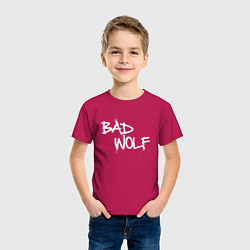 Футболка хлопковая детская Bad Wolf злой волк, цвет: маджента — фото 2