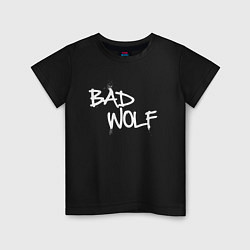 Футболка хлопковая детская Bad Wolf злой волк, цвет: черный