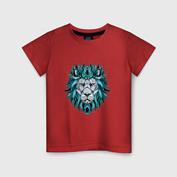 Футболка хлопковая детская Голубой лев, цвет: красный