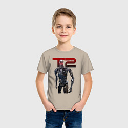 Футболка хлопковая детская Terminator 2 - T800, цвет: миндальный — фото 2