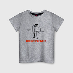 Футболка хлопковая детская ROCKETMAN Человек-ракета, цвет: меланж