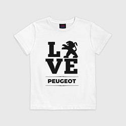 Футболка хлопковая детская Peugeot Love Classic, цвет: белый