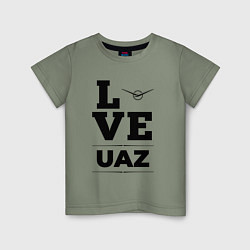 Футболка хлопковая детская UAZ Love Classic, цвет: авокадо