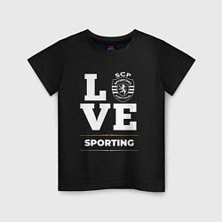 Футболка хлопковая детская Sporting Love Classic, цвет: черный