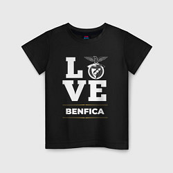 Футболка хлопковая детская Benfica Love Classic, цвет: черный