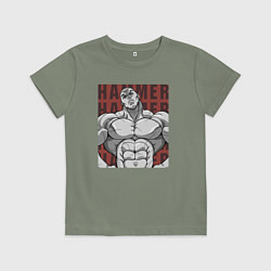 Футболка хлопковая детская Джек Хаммер, цвет: авокадо
