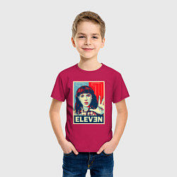 Футболка хлопковая детская Stranger Things Eleven, цвет: маджента — фото 2