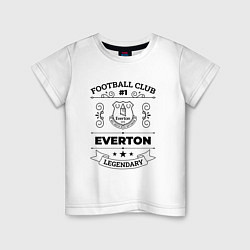 Футболка хлопковая детская Everton: Football Club Number 1 Legendary, цвет: белый