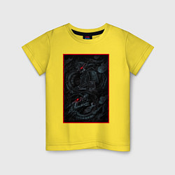 Футболка хлопковая детская Самурай Убийца драконов, цвет: желтый