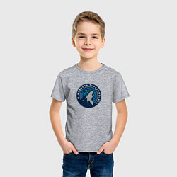 Футболка хлопковая детская Миннесота Тимбервулвз NBA, цвет: меланж — фото 2
