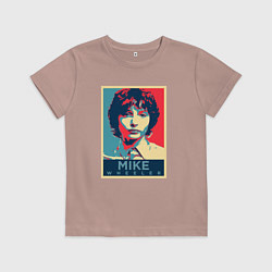 Футболка хлопковая детская Stranger Things Майк, цвет: пыльно-розовый