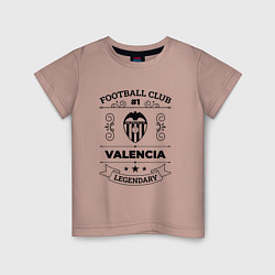 Футболка хлопковая детская Valencia: Football Club Number 1 Legendary, цвет: пыльно-розовый