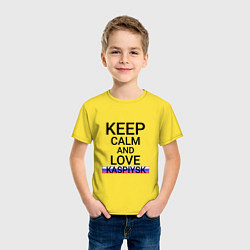 Футболка хлопковая детская Keep calm Kaspiysk Каспийск, цвет: желтый — фото 2