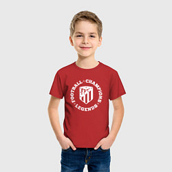 Футболка хлопковая детская Символ Atletico Madrid и надпись Football Legends, цвет: красный — фото 2