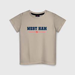 Футболка хлопковая детская West Ham FC Classic, цвет: миндальный