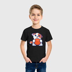Футболка хлопковая детская Котик Спортсмен, цвет: черный — фото 2