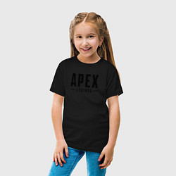 Футболка хлопковая детская Логотип игры Apex Legends, цвет: черный — фото 2