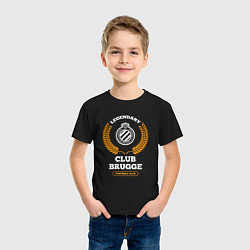 Футболка хлопковая детская Лого Club Brugge и надпись Legendary Football Club, цвет: черный — фото 2
