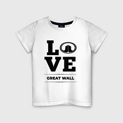 Футболка хлопковая детская Great Wall Love Classic, цвет: белый