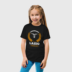 Футболка хлопковая детская Лого Lazio и надпись Legendary Football Club, цвет: черный — фото 2