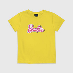 Футболка хлопковая детская Barbie logo, цвет: желтый