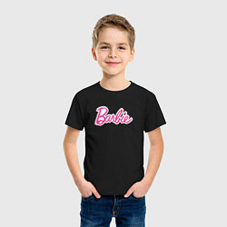 Футболка хлопковая детская Barbie logo, цвет: черный — фото 2