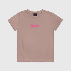 Футболка хлопковая детская Barbie mini logo, цвет: пыльно-розовый