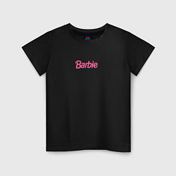 Футболка хлопковая детская Barbie mini logo, цвет: черный