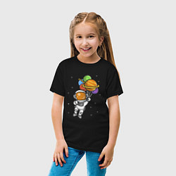Футболка хлопковая детская Юный Космонавт, цвет: черный — фото 2