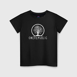Футболка хлопковая детская OneRepublic Логотип One Republic, цвет: черный