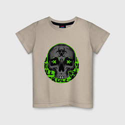 Футболка хлопковая детская SKULL TOXIC, цвет: миндальный