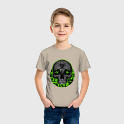 Футболка хлопковая детская SKULL TOXIC, цвет: миндальный — фото 2