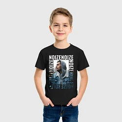 Футболка хлопковая детская Noize MC Портрет, цвет: черный — фото 2
