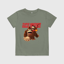 Футболка хлопковая детская Nintendo - DK, цвет: авокадо