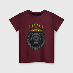 Футболка хлопковая детская Черный царь зверей, цвет: меланж-бордовый