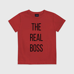 Футболка хлопковая детская The real boss!, цвет: красный