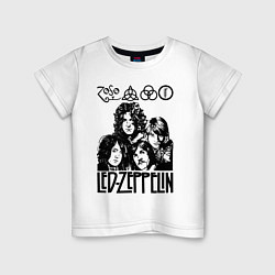 Футболка хлопковая детская Led Zeppelin Black, цвет: белый