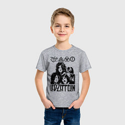 Футболка хлопковая детская Led Zeppelin Black, цвет: меланж — фото 2