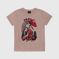Футболка хлопковая детская Akira anime, цвет: пыльно-розовый