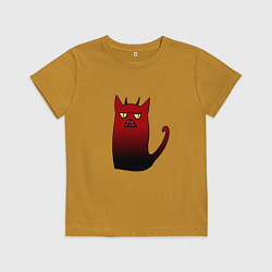 Футболка хлопковая детская Чертикот, цвет: горчичный