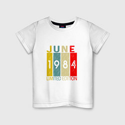 Футболка хлопковая детская 1984 - Июнь, цвет: белый