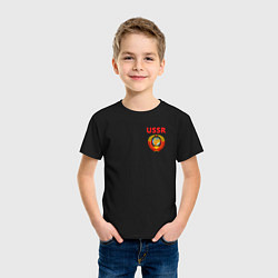 Футболка хлопковая детская USSR логотип, цвет: черный — фото 2