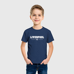 Футболка хлопковая детская Liverpool football club классика, цвет: тёмно-синий — фото 2