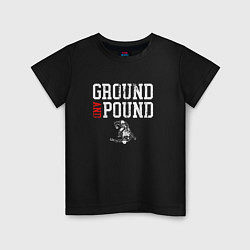 Футболка хлопковая детская Ground And Pound Добивание ММА, цвет: черный