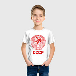 Футболка хлопковая детская Герб СССР: Советский союз, цвет: белый — фото 2