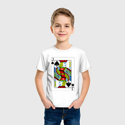 Футболка хлопковая детская Игральная карта - Валет, цвет: белый — фото 2