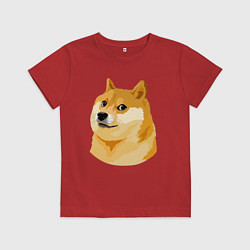 Футболка хлопковая детская Пёс Доге, цвет: красный