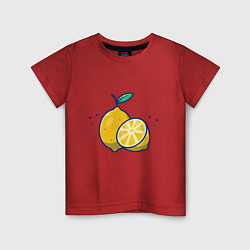 Футболка хлопковая детская Вкусные Лимончики, цвет: красный