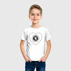Футболка хлопковая детская Лого Chelsea в сердечке, цвет: белый — фото 2